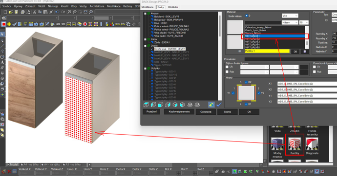 Snadné použití vlastních materiálů bez nutnosti manuálního doplňování do konfigurací DAEX DESIGN