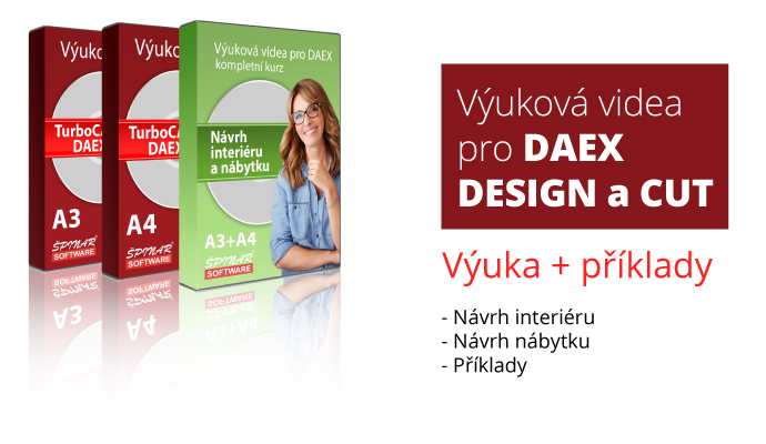 Vyukova videa Daex Design cut - Výuková videa s příklady pro DAEX DESIGN (návrh interiérů a nábytku)