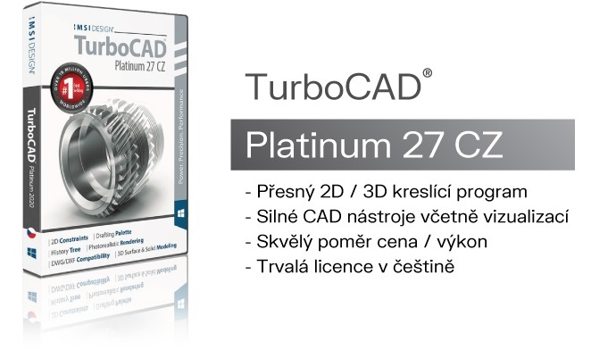 TurboCAD TurboPDF CAD Symboly SPINAR software2BD - TurboCAD PLATINUM 27 CZ roční licence v akční ceně