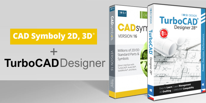 TurboCAD Designer CAD Symbols TurboPDF pro kresleni 2D 3D vizualizace PD... - TurboCAD Designer 28 CZ + přes 30 miliónů CAD Symbolů