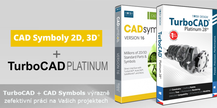 TurboCAD Platinum CAD Symbols TurboPDF pro kresleni 2D 3D vizualizace PD 2C.. - TurboCAD Platinum 28 CZ + přes 30 miliónů CAD Symbolů