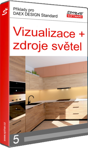 Příklady vizualizací a světelné zdroje v5 pro DAEX DESIGN Standard, Plus a Pro 25