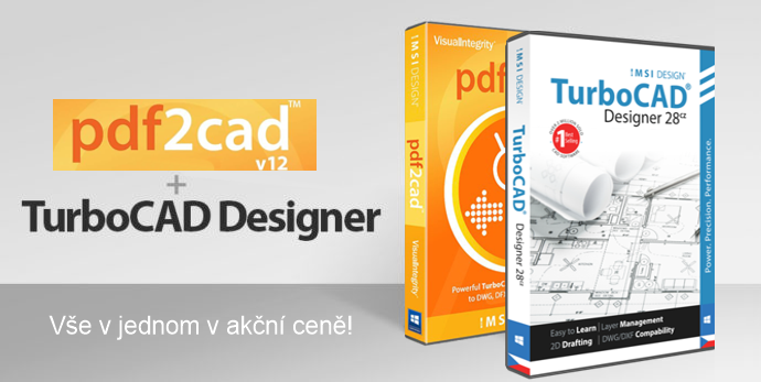 Turbo2PDF2CAD TurboCAD Designer 28 krsleni 2D prevody pdf do doc dwf dxf. pdf xls - TurboCAD Designer + PDF2CAD v akční ceně